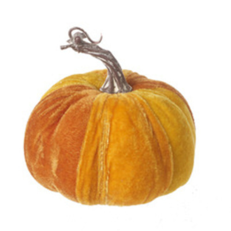 Add some luxury touches to your home this Autumn with our small orange velvet pumpkin made from Heaven Sends. This plush fabric pumpkin decoration is perfect to decorate your house this Autumn and would also look good for Halloween. They would also make a lovely gift.ÊAlso available in other sizes. Size: 12cm